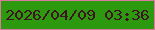文字の大きさ：5、枠の色：dc79a0、背景の色：2c990f、文字の色：3d1520 無料ブログパーツのブログ時計