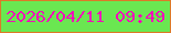 文字の大きさ：1、枠の色：dc7a28、背景の色：6ae751、文字の色：f10db7 無料ブログパーツのブログ時計