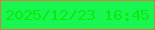 文字の大きさ：5、枠の色：dc7b41、背景の色：17f651、文字の色：10e80c 無料ブログパーツのブログ時計