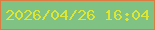 文字の大きさ：5、枠の色：dc7c42、背景の色：80c283、文字の色：dbe637 無料ブログパーツのブログ時計
