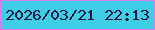 文字の大きさ：2、枠の色：dc7cee、背景の色：40cee6、文字の色：25173d 無料ブログパーツのブログ時計