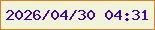 文字の大きさ：3、枠の色：dc7f28、背景の色：f0f5d9、文字の色：4403b0 無料ブログパーツのブログ時計