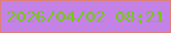 文字の大きさ：1、枠の色：dc807a、背景の色：c482e7、文字の色：72cb09 無料ブログパーツのブログ時計