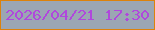文字の大きさ：2、枠の色：dc820b、背景の色：9ba6b3、文字の色：b048dc 無料ブログパーツのブログ時計