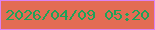 文字の大きさ：5、枠の色：dc82f2、背景の色：e36c54、文字の色：1ea259 無料ブログパーツのブログ時計