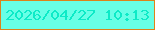 文字の大きさ：4、枠の色：dc831b、背景の色：68ffe6、文字の色：0deac7 無料ブログパーツのブログ時計