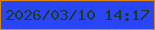 文字の大きさ：3、枠の色：dc850b、背景の色：2945f6、文字の色：1d3b21 無料ブログパーツのブログ時計