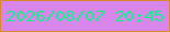 文字の大きさ：1、枠の色：dc892a、背景の色：d886ea、文字の色：12f18d 無料ブログパーツのブログ時計