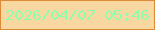文字の大きさ：5、枠の色：dc8a35、背景の色：f8d7a1、文字の色：8dffac 無料ブログパーツのブログ時計