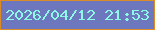 文字の大きさ：2、枠の色：dc8c27、背景の色：6c77bd、文字の色：8df8e6 無料ブログパーツのブログ時計