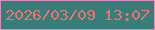 文字の大きさ：2、枠の色：dc8cbf、背景の色：367e77、文字の色：ee7174 無料ブログパーツのブログ時計