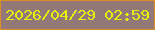 文字の大きさ：5、枠の色：dc8d25、背景の色：927978、文字の色：e3f402 無料ブログパーツのブログ時計