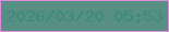 文字の大きさ：2、枠の色：dc8ed9、背景の色：578f84、文字の色：3a8b7a 無料ブログパーツのブログ時計