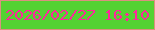 文字の大きさ：1、枠の色：dc9080、背景の色：54d233、文字の色：fe279c 無料ブログパーツのブログ時計