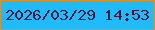 文字の大きさ：4、枠の色：dc9126、背景の色：20bbfa、文字の色：3d1b44 無料ブログパーツのブログ時計