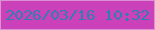 文字の大きさ：1、枠の色：dc91d3、背景の色：cb41ba、文字の色：317eae 無料ブログパーツのブログ時計
