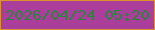 文字の大きさ：1、枠の色：dc922f、背景の色：aa3e9a、文字の色：2d8241 無料ブログパーツのブログ時計