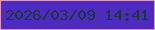 文字の大きさ：5、枠の色：dc94da、背景の色：4e2abe、文字の色：16373e 無料ブログパーツのブログ時計