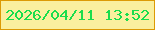 文字の大きさ：2、枠の色：dc9a05、背景の色：faef9e、文字の色：1add4d 無料ブログパーツのブログ時計