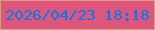 文字の大きさ：4、枠の色：dc9c7e、背景の色：de567c、文字の色：0479ec 無料ブログパーツのブログ時計