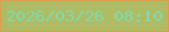 文字の大きさ：4、枠の色：dc9e4a、背景の色：afbb65、文字の色：7edca7 無料ブログパーツのブログ時計
