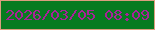 文字の大きさ：4、枠の色：dc9e7e、背景の色：077b20、文字の色：a82298 無料ブログパーツのブログ時計
