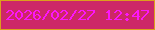 文字の大きさ：2、枠の色：dc9f1c、背景の色：cd2767、文字の色：fc16fa 無料ブログパーツのブログ時計