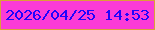 文字の大きさ：4、枠の色：dc9f38、背景の色：fb3bd7、文字の色：2104fd 無料ブログパーツのブログ時計