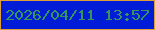 文字の大きさ：5、枠の色：dc9f3a、背景の色：001cd7、文字の色：359659 無料ブログパーツのブログ時計