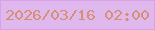 文字の大きさ：2、枠の色：dc9fe8、背景の色：dfb9ee、文字の色：d59073 無料ブログパーツのブログ時計