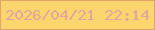 文字の大きさ：1、枠の色：dca769、背景の色：fbd66e、文字の色：e2a69c 無料ブログパーツのブログ時計