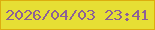 文字の大きさ：3、枠の色：dcad0f、背景の色：e6df34、文字の色：8d6196 無料ブログパーツのブログ時計