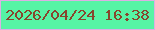 文字の大きさ：4、枠の色：dcafe4、背景の色：56f4a5、文字の色：87462d 無料ブログパーツのブログ時計