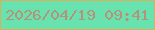 文字の大きさ：4、枠の色：dcb05b、背景の色：68e3af、文字の色：b4937a 無料ブログパーツのブログ時計