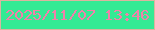 文字の大きさ：1、枠の色：dcb49f、背景の色：34ea94、文字の色：f180aa 無料ブログパーツのブログ時計