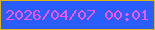 文字の大きさ：3、枠の色：dcb519、背景の色：2a5efb、文字の色：f156f4 無料ブログパーツのブログ時計