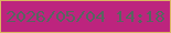 文字の大きさ：3、枠の色：dcb661、背景の色：bd247e、文字の色：576560 無料ブログパーツのブログ時計