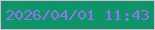 文字の大きさ：5、枠の色：dcb6d7、背景の色：0c9566、文字の色：9570f2 無料ブログパーツのブログ時計