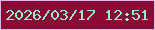 文字の大きさ：2、枠の色：dcb9ec、背景の色：880b34、文字の色：91efd4 無料ブログパーツのブログ時計