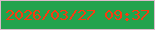 文字の大きさ：4、枠の色：dcbbcc、背景の色：23a34d、文字の色：fa3a11 無料ブログパーツのブログ時計