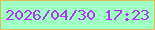 文字の大きさ：2、枠の色：dcbc56、背景の色：a0ffc5、文字の色：ab39f0 無料ブログパーツのブログ時計