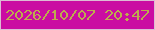 文字の大きさ：5、枠の色：dcbcd4、背景の色：ca0da2、文字の色：bdad4d 無料ブログパーツのブログ時計