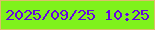 文字の大きさ：4、枠の色：dcbf6a、背景の色：7ff21c、文字の色：6604e1 無料ブログパーツのブログ時計