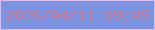文字の大きさ：2、枠の色：dcbfea、背景の色：7c93e1、文字の色：ce7d94 無料ブログパーツのブログ時計