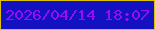 文字の大きさ：4、枠の色：dcc00a、背景の色：1412c0、文字の色：950ef4 無料ブログパーツのブログ時計