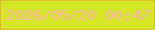 文字の大きさ：1、枠の色：dcc028、背景の色：d4e725、文字の色：fcb1b0 無料ブログパーツのブログ時計