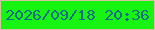 文字の大きさ：2、枠の色：dcc0a6、背景の色：17f411、文字の色：156d88 無料ブログパーツのブログ時計