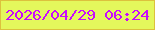 文字の大きさ：5、枠の色：dcc13d、背景の色：e4f75c、文字の色：c80bfc 無料ブログパーツのブログ時計