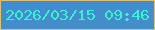 文字の大きさ：4、枠の色：dcc16e、背景の色：438dca、文字の色：38f4d2 無料ブログパーツのブログ時計