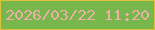 文字の大きさ：4、枠の色：dcc33a、背景の色：77b74b、文字の色：edb0a8 無料ブログパーツのブログ時計